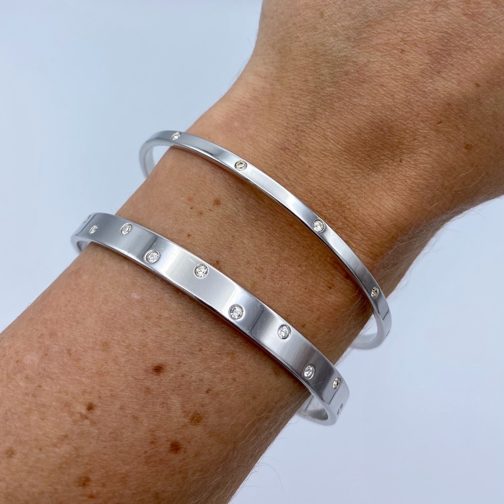 Swarovski crystal bangle bracelets, set of 2